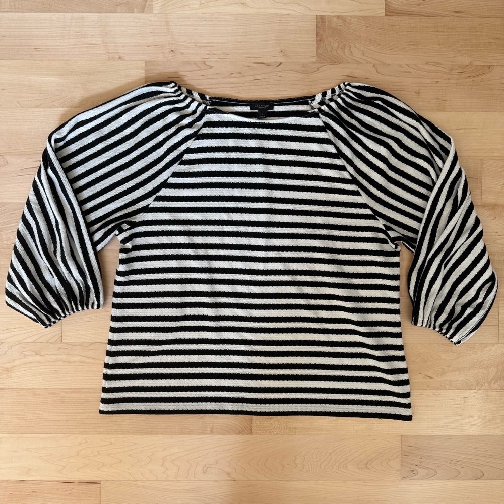 Ann Taylor Factory Black and White Striped Women's Top